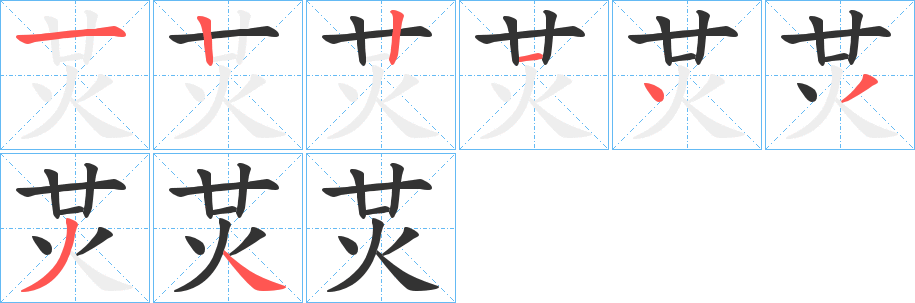 炗字的笔顺分布演示