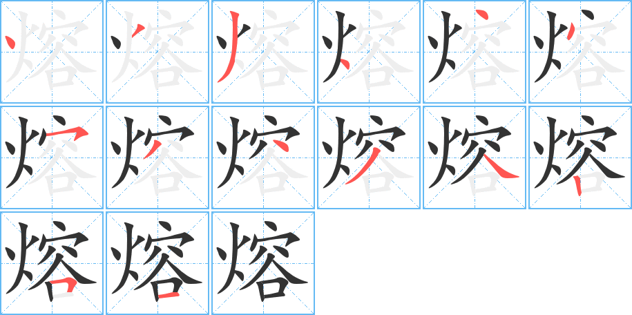 熔字的笔顺分布演示