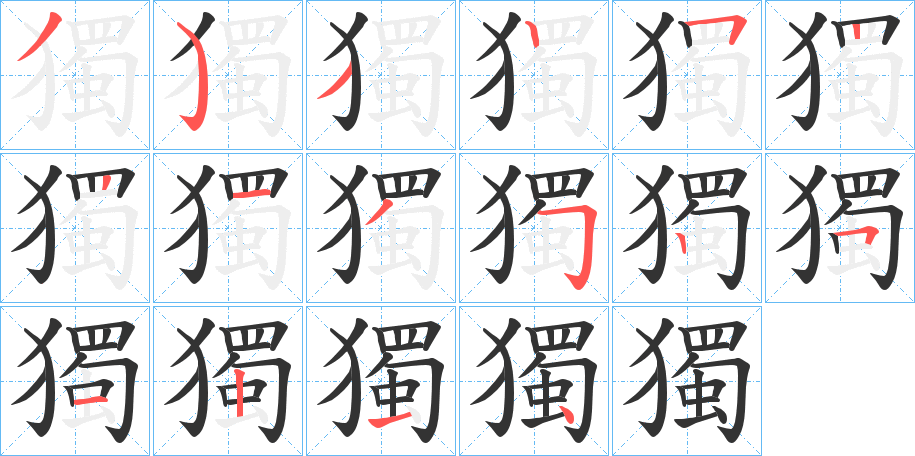 獨字的笔顺分布演示