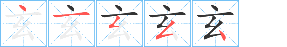 玄字的笔顺分布演示