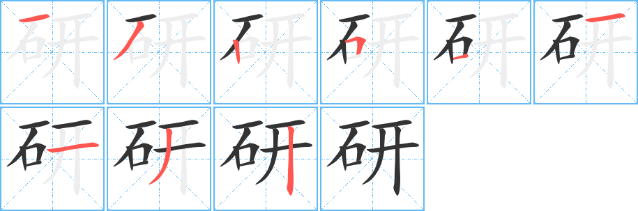 研字的笔顺分布演示