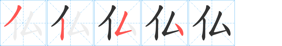 仏字的笔顺分布演示