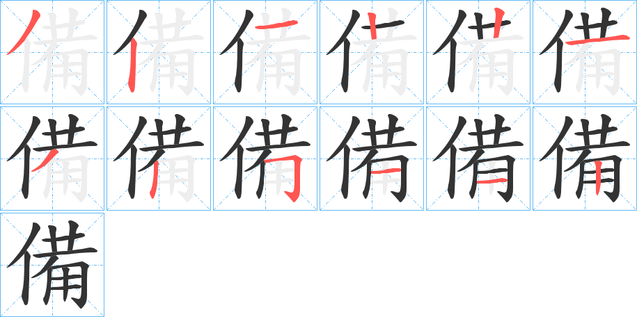 備字的笔顺分布演示