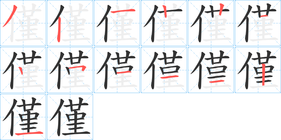 僅字的笔顺分布演示