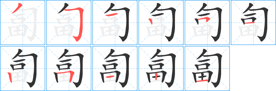 匐字的笔顺分布演示