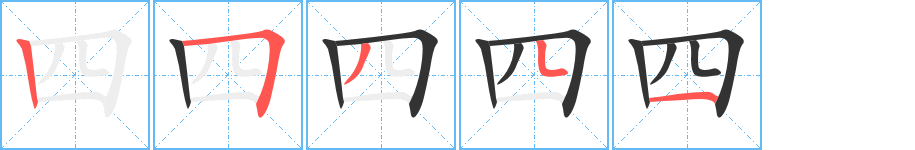 四字的笔顺分布演示