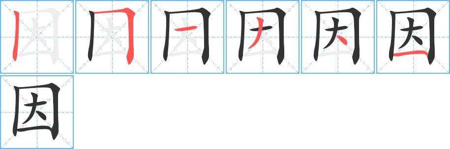 因字的笔顺分布演示