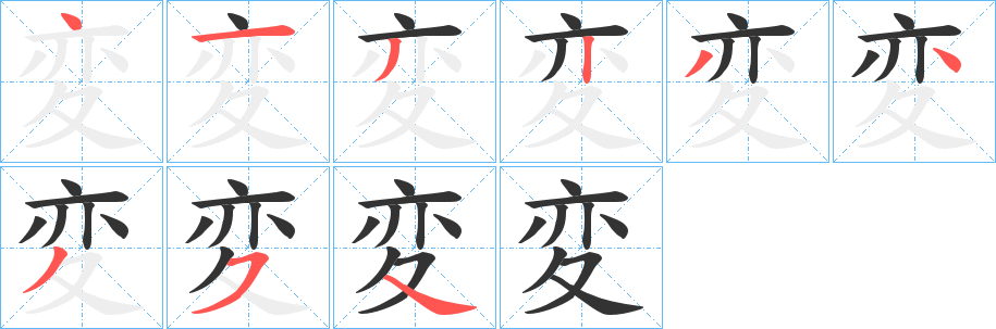 変字的笔顺分布演示