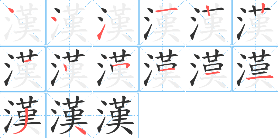 漢字的笔顺分布演示