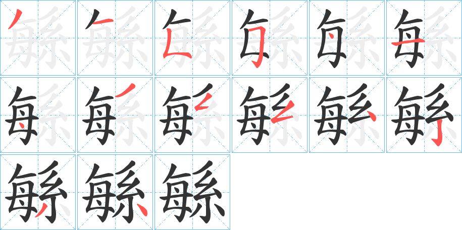 緐字的笔顺分布演示