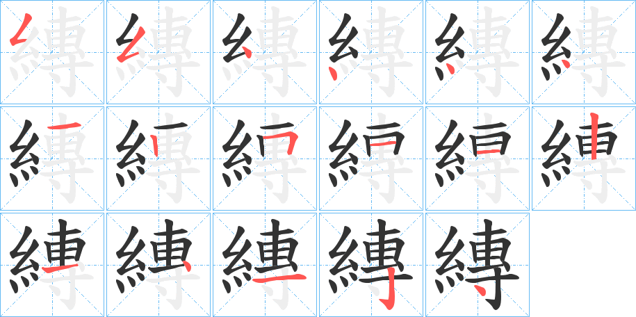 縳字的笔顺分布演示