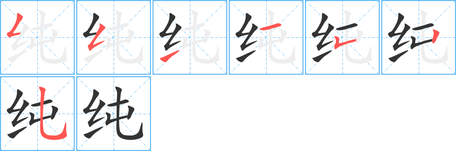 纯字的笔顺分布演示