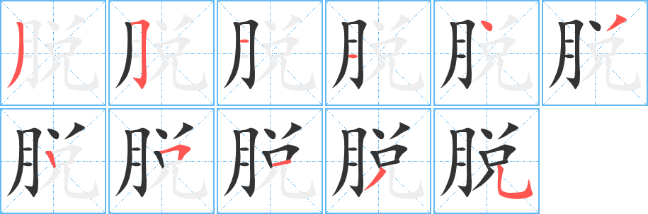 脱字的笔顺分布演示