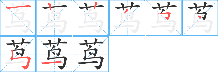 茑字的笔顺分布演示