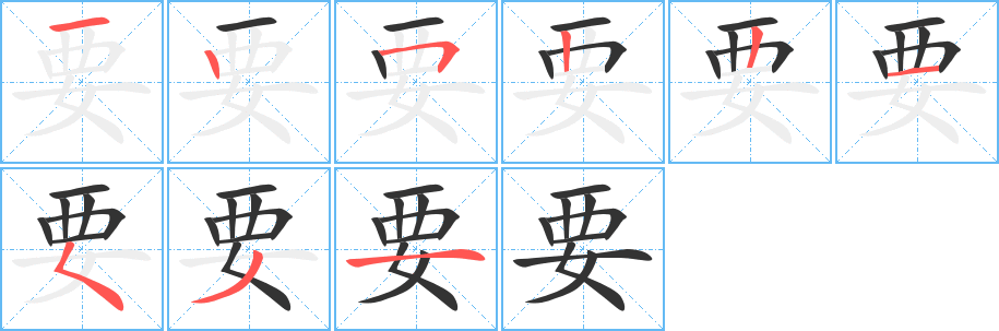 要字的笔顺分布演示