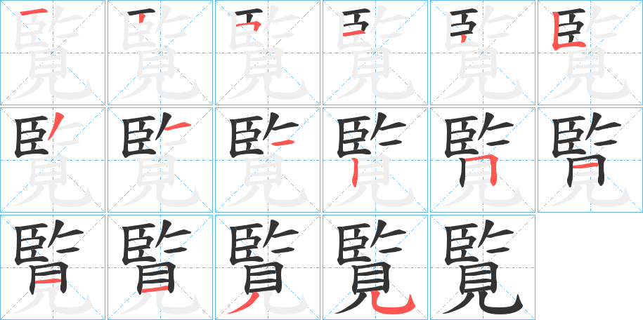 覧字的笔顺分布演示