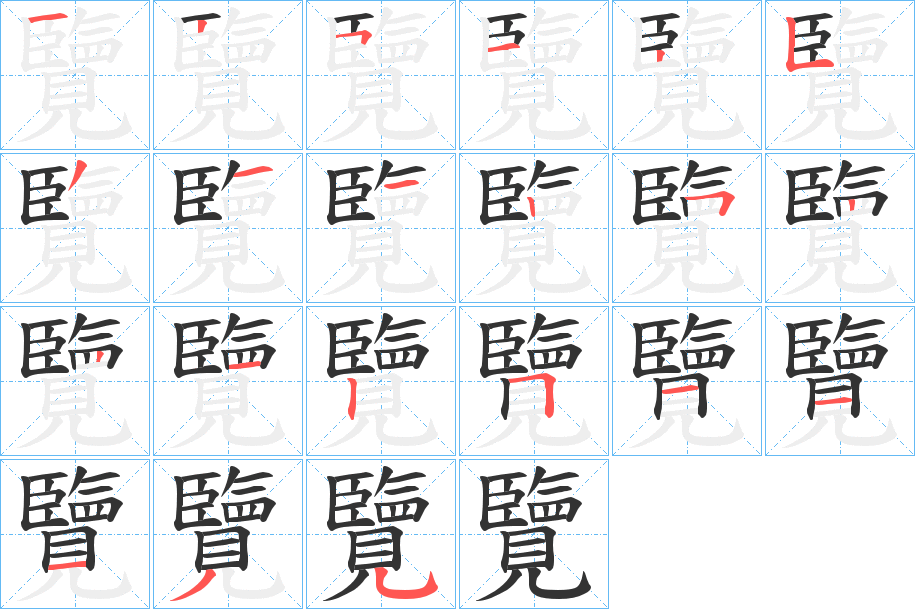 覽字的笔顺分布演示