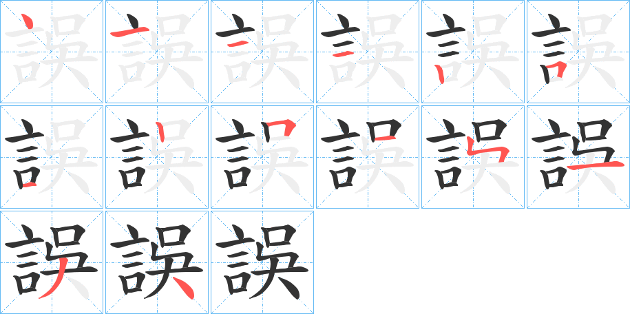 誤字的笔顺分布演示