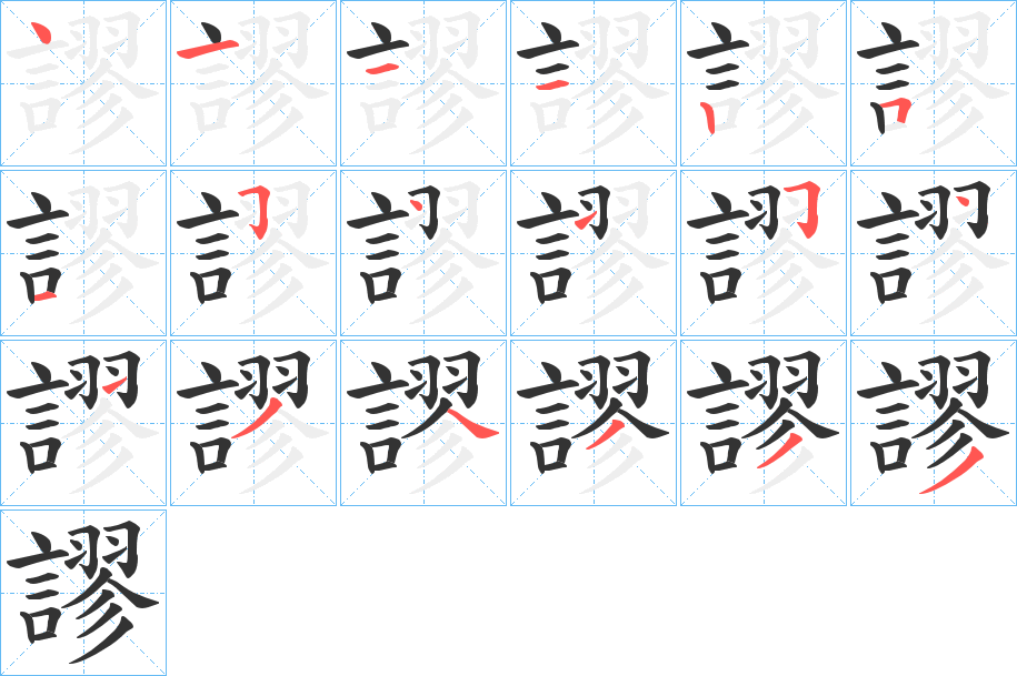 謬字的笔顺分布演示