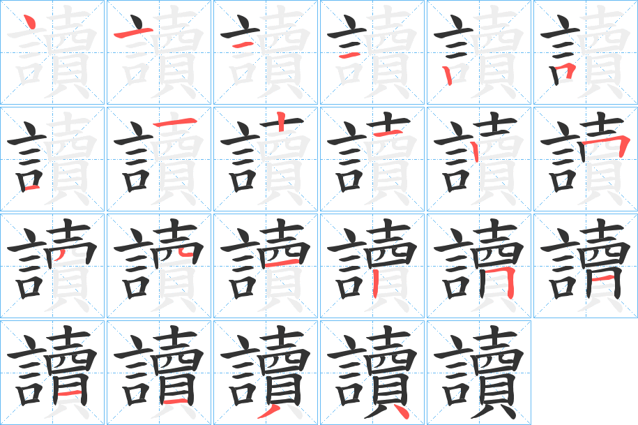 讀字的笔顺分布演示