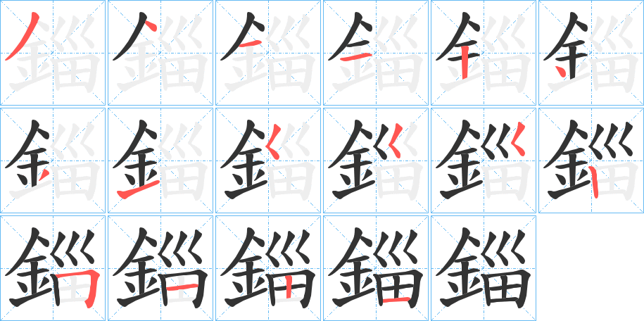 錙字的笔顺分布演示