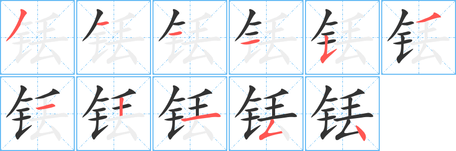 铥字的笔顺分布演示