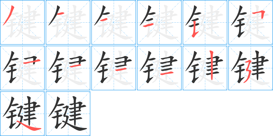 键字的笔顺分布演示