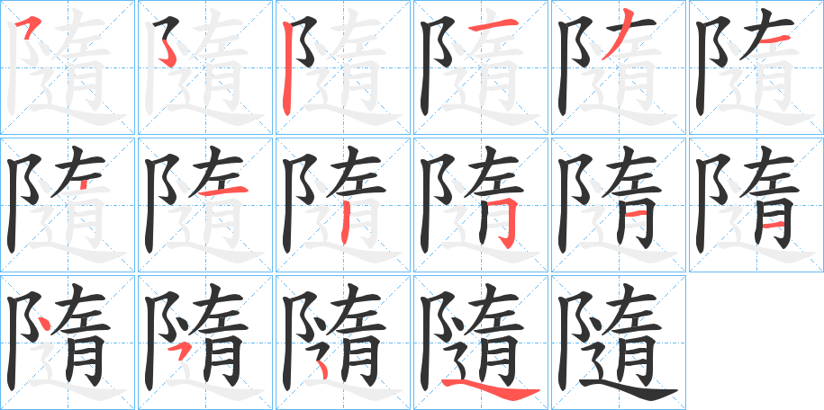 隨字的笔顺分布演示