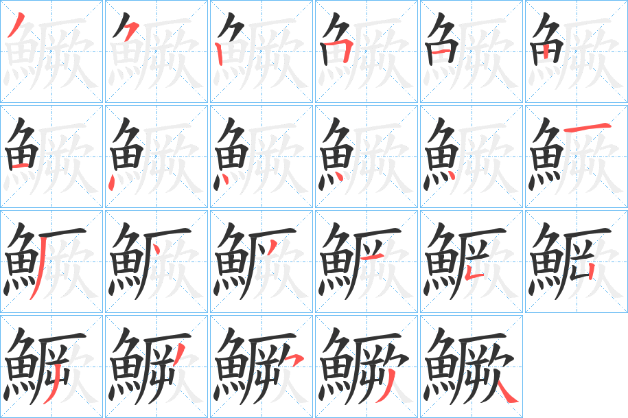 鱖字的笔顺分布演示